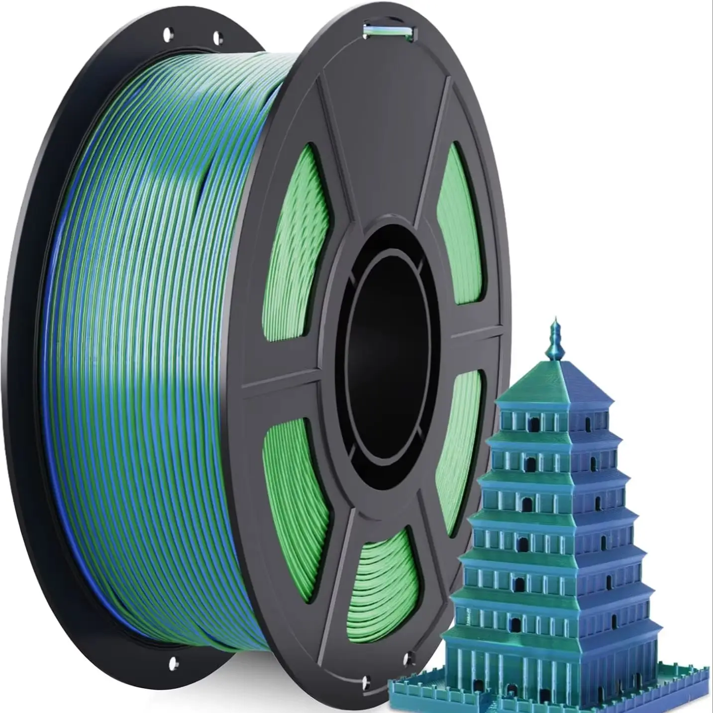 Silk PLA Filament 1.75mm Dual Color Blue Green 250G, Shiny 3D Printer Filament Dimensional Accuracy +/- 0.05mm, 250 Spool
Silk PLA Filament 1.75mm Dual Color Blue Green 250G, Shiny 3D Printer Filament Dimensional Accuracy +/- 0.05mm, 250 Spool
