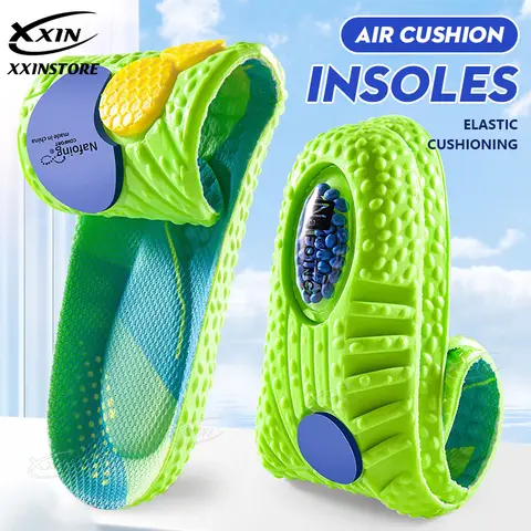 Sports Air Cushion High Elastic Running Insoles PU Shock-absorbing Soft Breathable Size 35-46