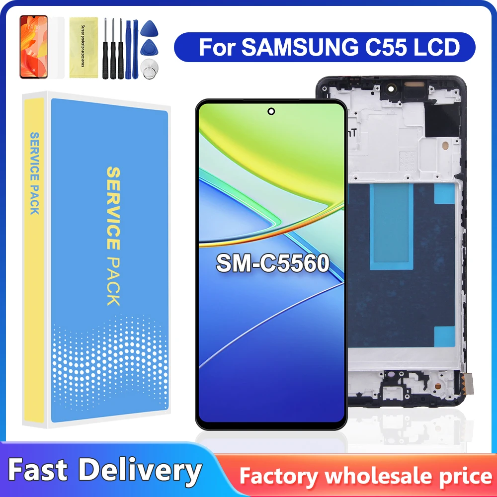 6.7'' AMOLED M55 Display with frame For Samsung C55 SM-C5560 SM-M556B LCD Display Screen Touch Screen Digitizer Assembly
6.7'' AMOLED M55 Display with frame For Samsung C55 SM-C5560 SM-M556B LCD Display Screen Touch Screen Digitizer Assembly