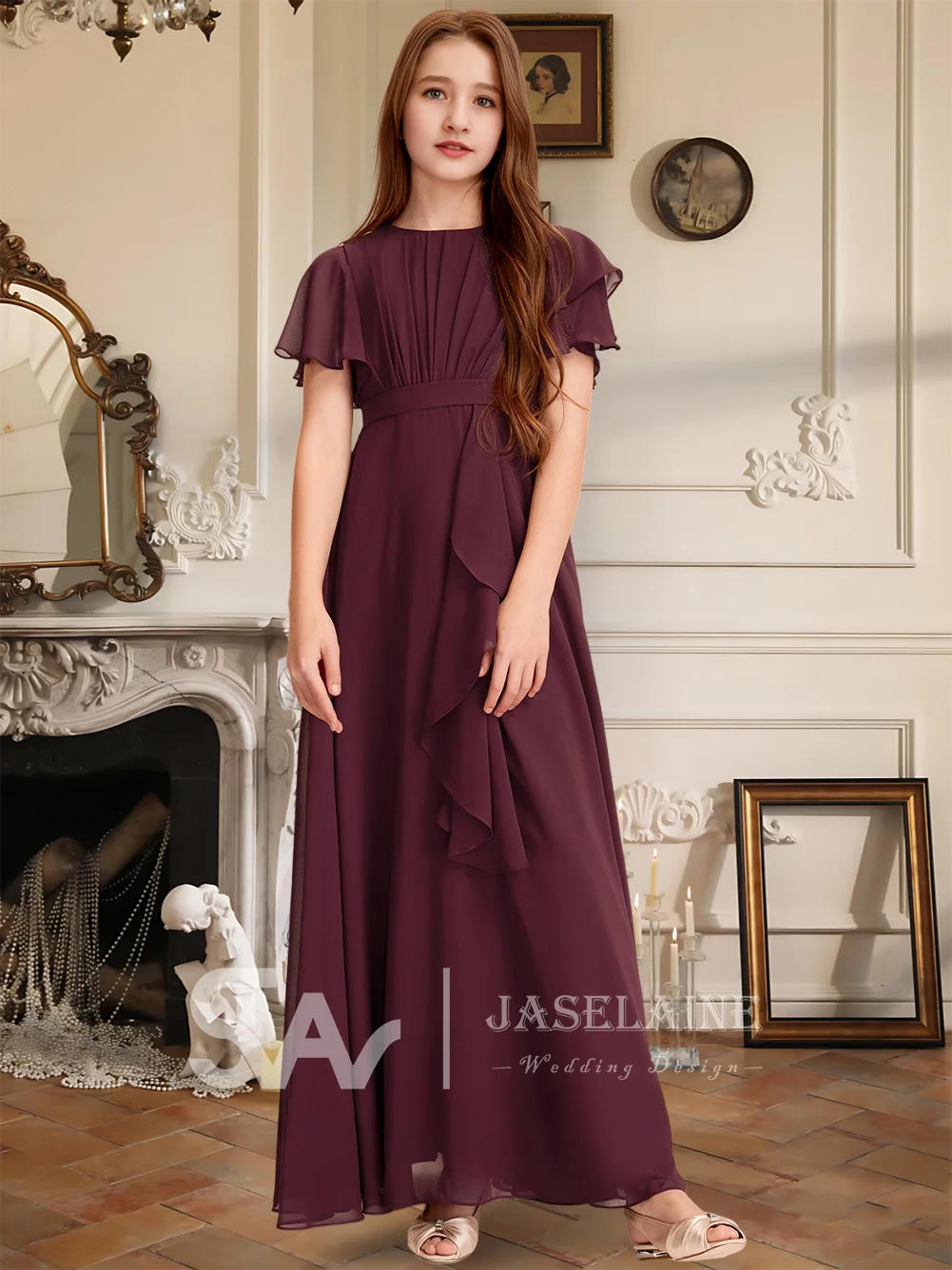 QA Kids Child A-Line Scoop Floor-Length Chiffon Junior Bridesmaid Dress Flower Girl Dress Girls Party Wedding Formal Kids
QA Kids Child A-Line Scoop Floor-Length Chiffon Junior Bridesmaid Dress Flower Girl Dress Girls Party Wedding Formal Kids