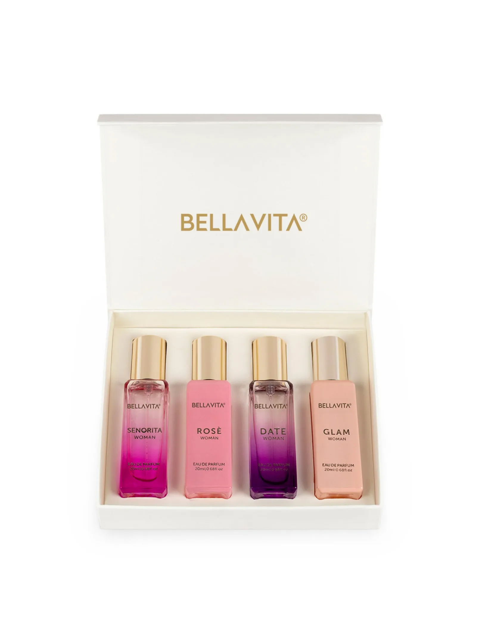 Bella Vita Luxury Women's Perfume Gift Set 4x20ml Eau de Parfum Variety Pack
Bella Vita Luxury Women's Perfume Gift Set 4x20ml Eau de Parfum Variety Pack