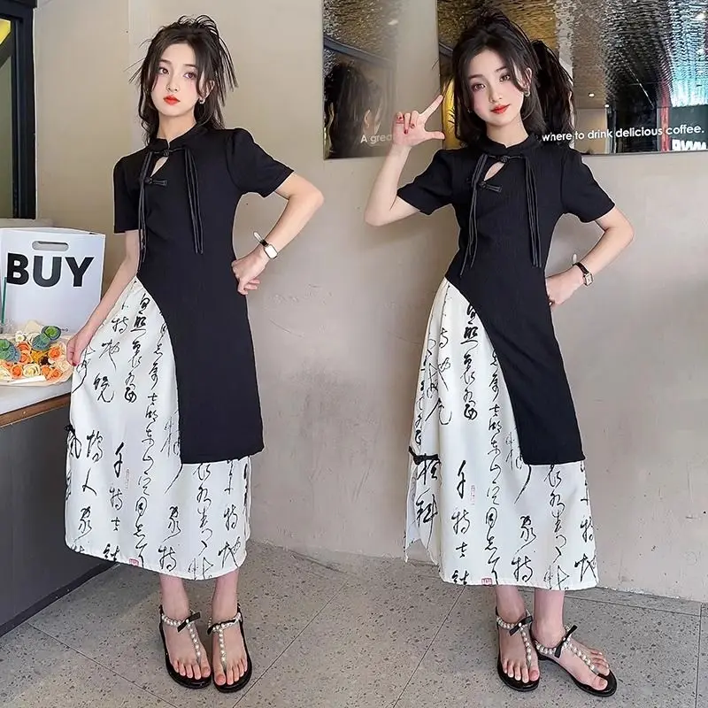 Teen Girl Clothes Set Summer New Elegant Set Black Unregular Top+Skirt 2pcs Short Sleeve Dress Set Birthday Party Clothes 12 14
Teen Girl Clothes Set Summer New Elegant Set Black Unregular Top+Skirt 2pcs Short Sleeve Dress Set Birthday Party Clothes 12 14
