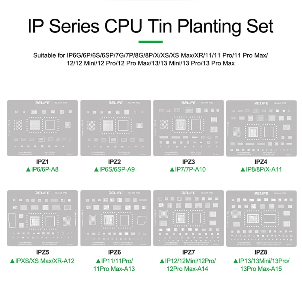 CPU Integrated Steel Stencil Set Tin Planting For iPhone Samsung Huawei Xiaomi Series
CPU Integrated Steel Stencil Set Tin Planting For iPhone Samsung Huawei Xiaomi Series