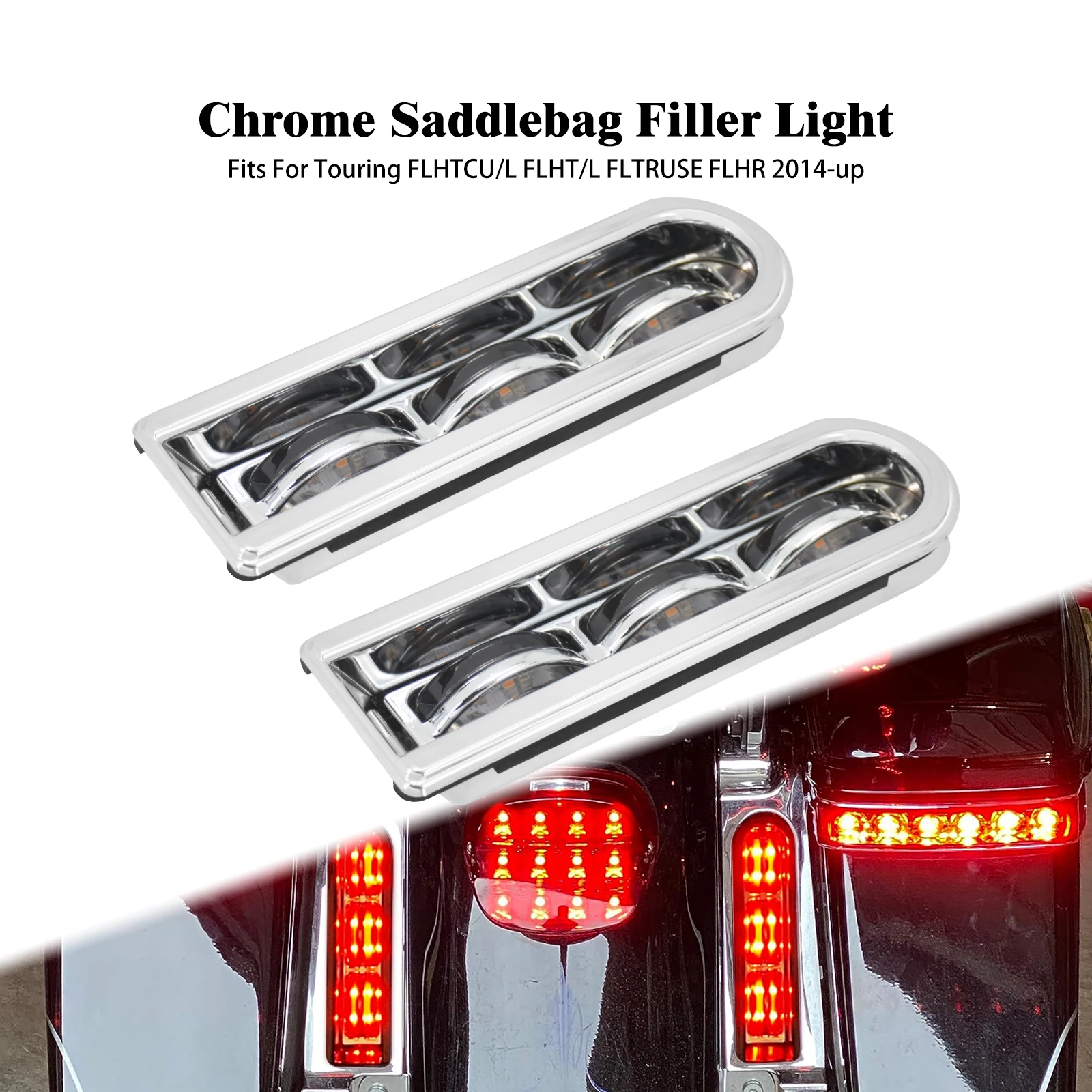 Motorcycle Chrome Saddlebag Support LED Light Inserts Fit For Harley 14-2023 Electra Road Glide Road King Except FLHRXS
Motorcycle Chrome Saddlebag Support LED Light Inserts Fit For Harley 14-2023 Electra Road Glide Road King Except FLHRXS