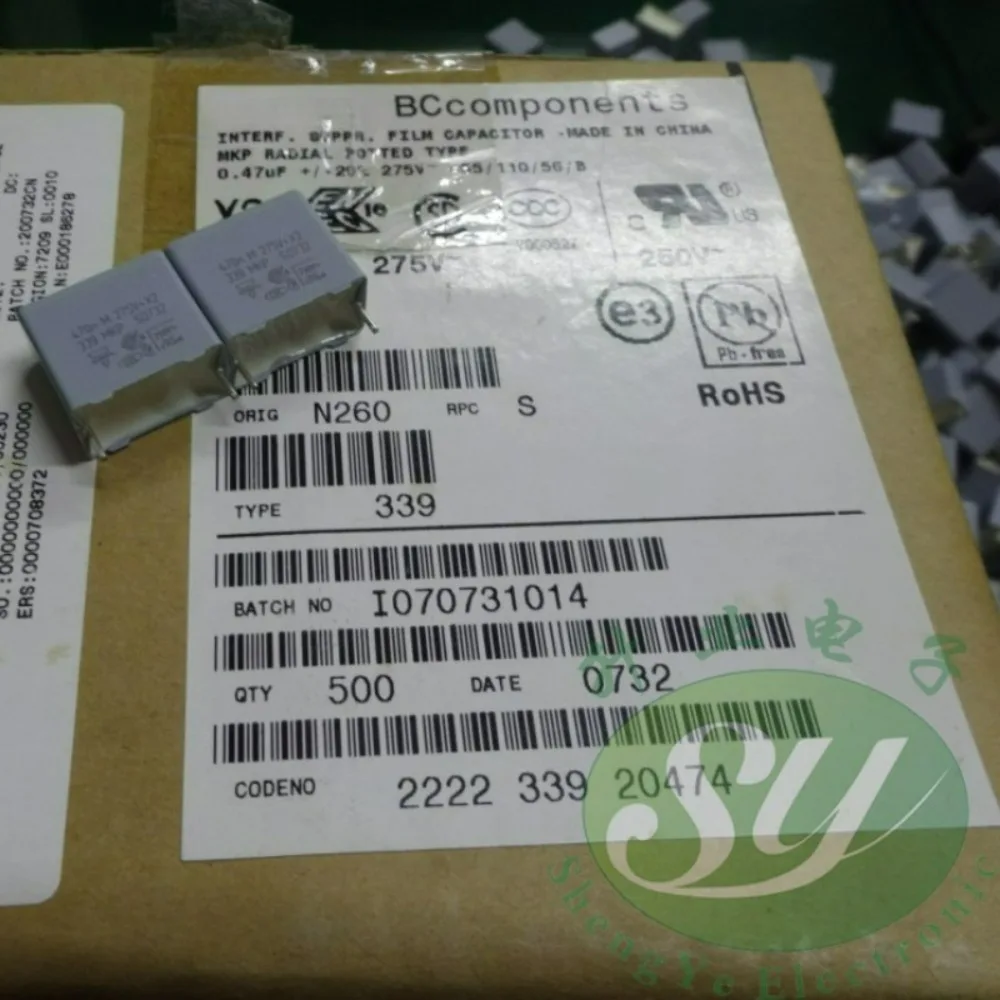 10pcs/lot BC MKP339 0.47uf 275vAC 470nf u47 474 M Brand New 15mm Film Capacitor 222233920474
10pcs/lot BC MKP339 0.47uf 275vAC 470nf u47 474 M Brand New 15mm Film Capacitor 222233920474