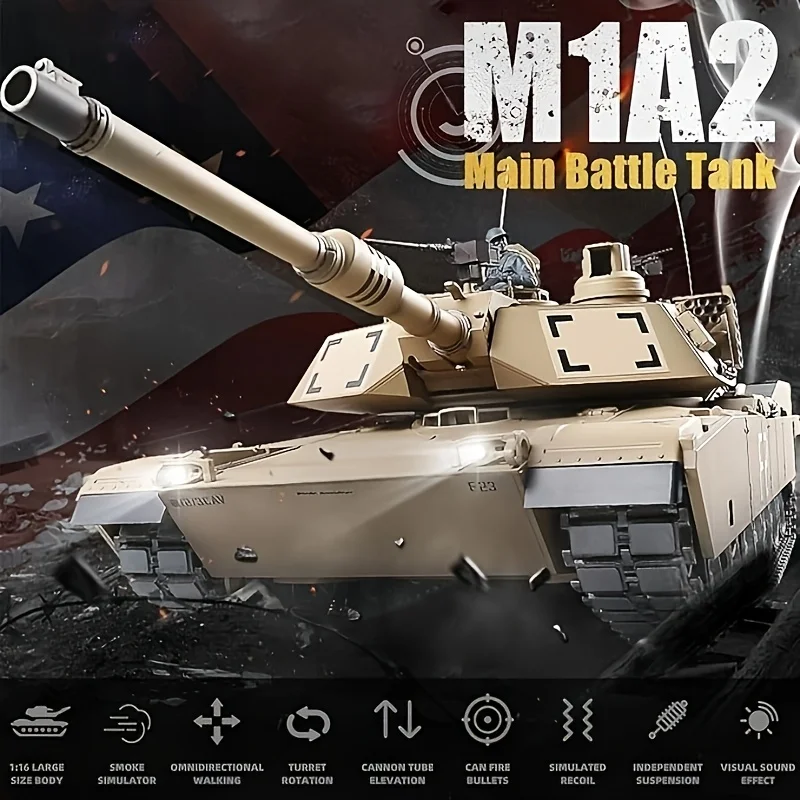 1:18 Metal M1A2 Abrams Replica RC Tank 2.4Ghz Military Radio Control All-Terrain Control with Smoke & Lights Military Model Gift
1:18 Metal M1A2 Abrams Replica RC Tank 2.4Ghz Military Radio Control All-Terrain Control with Smoke & Lights Military Model Gift