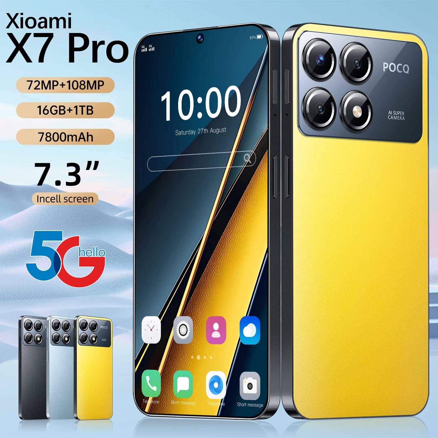2025 New Xioami x7 pro 7.3HD Global Edition Original Smart Dual Card 7800mAh Battery Facial Recognition Function
2025 New Xioami x7 pro 7.3HD Global Edition Original Smart Dual Card 7800mAh Battery Facial Recognition Function