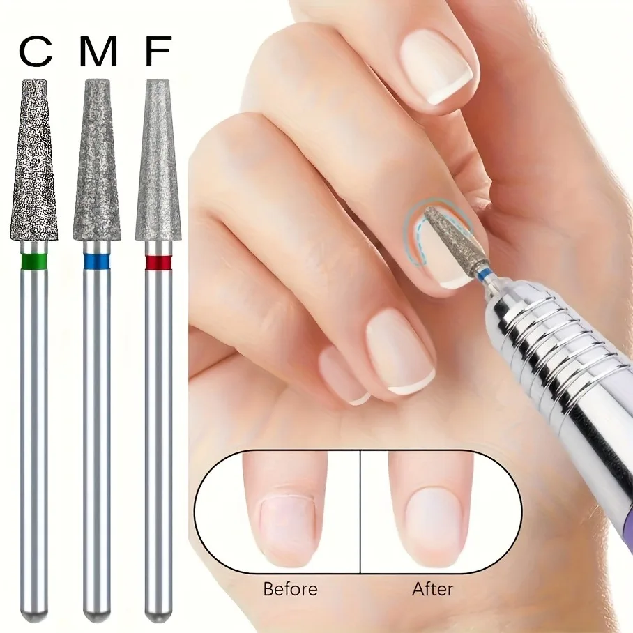 3/32" Diamond Nail Drill Bit Set, Conical Flat Head, Salon-Quality for Manicure Pedicure
3/32" Diamond Nail Drill Bit Set, Conical Flat Head, Salon-Quality for Manicure Pedicure