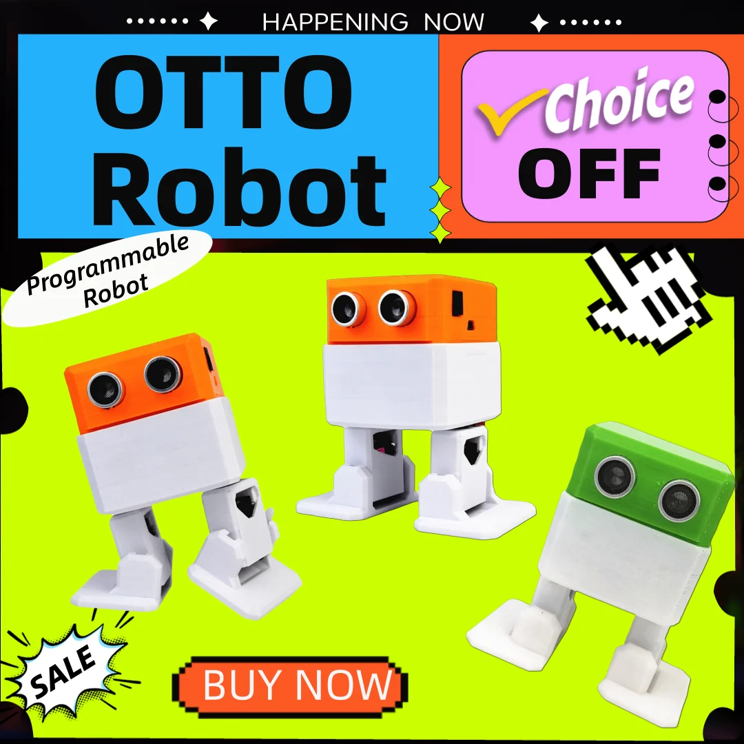 3D OTTO Robot Ultrasonic Obstacle Avoidance Humanity Playmate Builder Programmable Robot for Arduino Robot Starter DIY Kit
3D OTTO Robot Ultrasonic Obstacle Avoidance Humanity Playmate Builder Programmable Robot for Arduino Robot Starter DIY Kit
