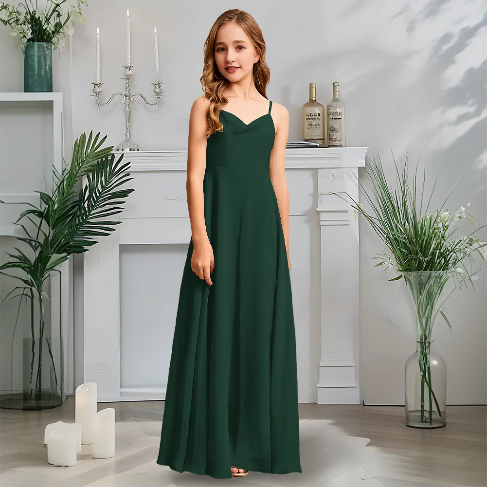 Luxurious A-Line Junior Bridesmaid Dress Twilight Blue Flower Girl Dress Cowl Neck Chiffon Floor-Length Garden Gala Wedding
Luxurious A-Line Junior Bridesmaid Dress Twilight Blue Flower Girl Dress Cowl Neck Chiffon Floor-Length Garden Gala Wedding