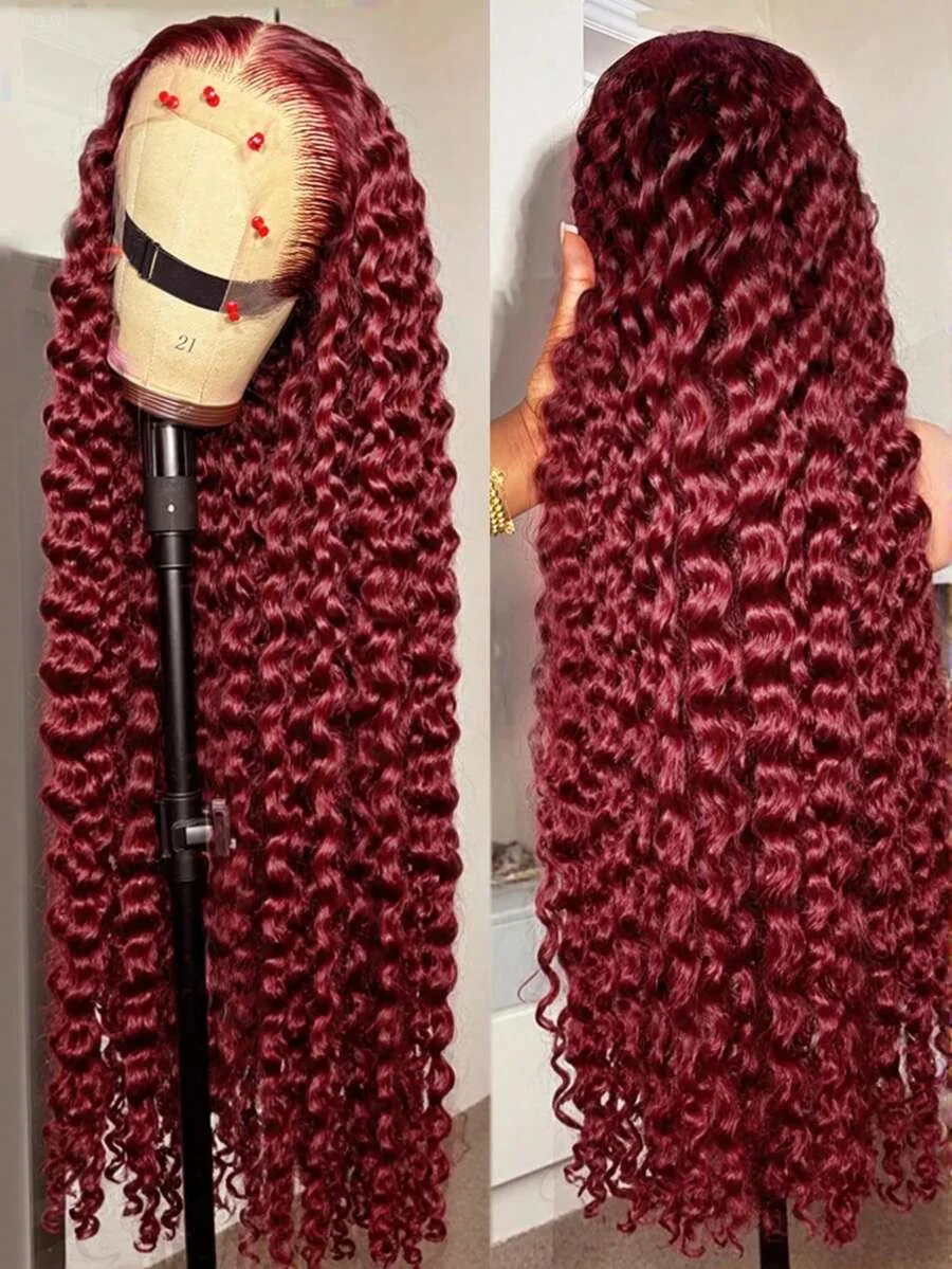 34 Inch 99j Burgundy Lace Front Wigs Human Hair 13x4 Deep Wave Lace Front Wigs Human Hair Pre Plucked 200 Density HD Transparen
34 Inch 99j Burgundy Lace Front Wigs Human Hair 13x4 Deep Wave Lace Front Wigs Human Hair Pre Plucked 200 Density HD Transparen