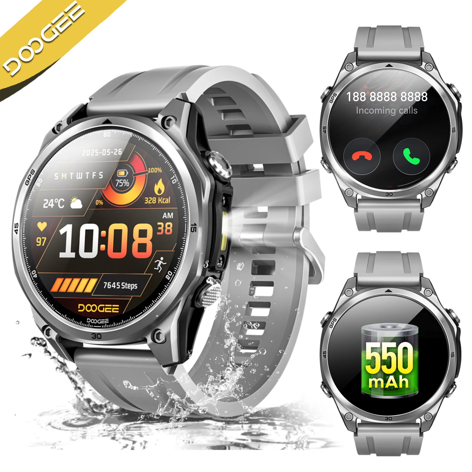 DOOGEE ANYWISE W1 Smart Watch 5ATM Water Resistance 178 Sports Modes 24h-Health Monitoring Dual-frequency GPS Reminder function
DOOGEE ANYWISE W1 Smart Watch 5ATM Water Resistance 178 Sports Modes 24h-Health Monitoring Dual-frequency GPS Reminder function