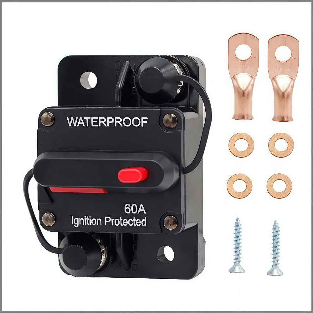 12-48V DC Circuit Breaker Fuse Reset 30A 40A 50A 60A 70A 80A 100A 120A 150A 200A 250A 300A For Car Boat Auto Waterproof
12-48V DC Circuit Breaker Fuse Reset 30A 40A 50A 60A 70A 80A 100A 120A 150A 200A 250A 300A For Car Boat Auto Waterproof