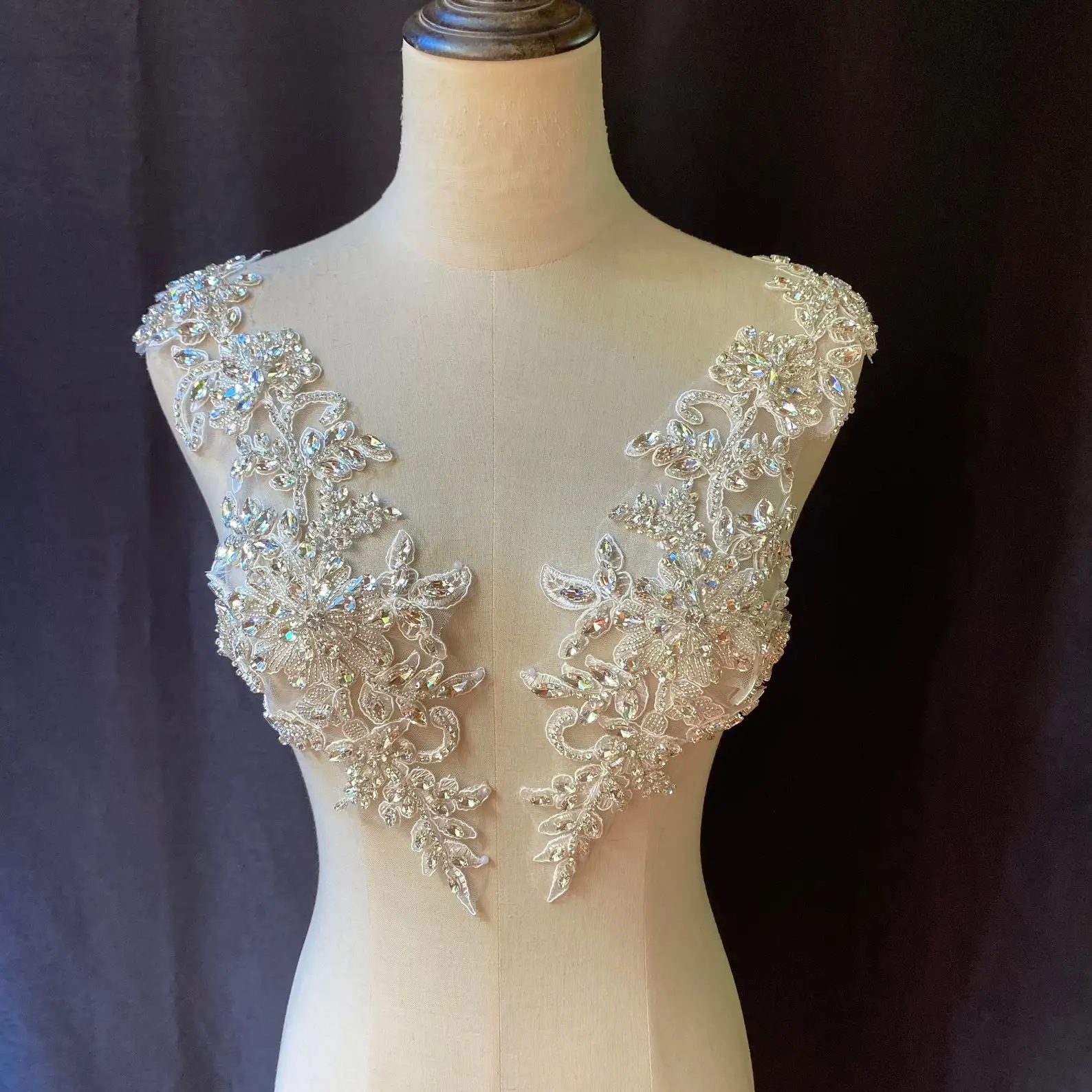 Sparkle Rhinestone Applique for Couture Heavy Bead Crafted Rhinestone Applique for Bridal For Couture Dance Costume
Sparkle Rhinestone Applique for Couture Heavy Bead Crafted Rhinestone Applique for Bridal For Couture Dance Costume