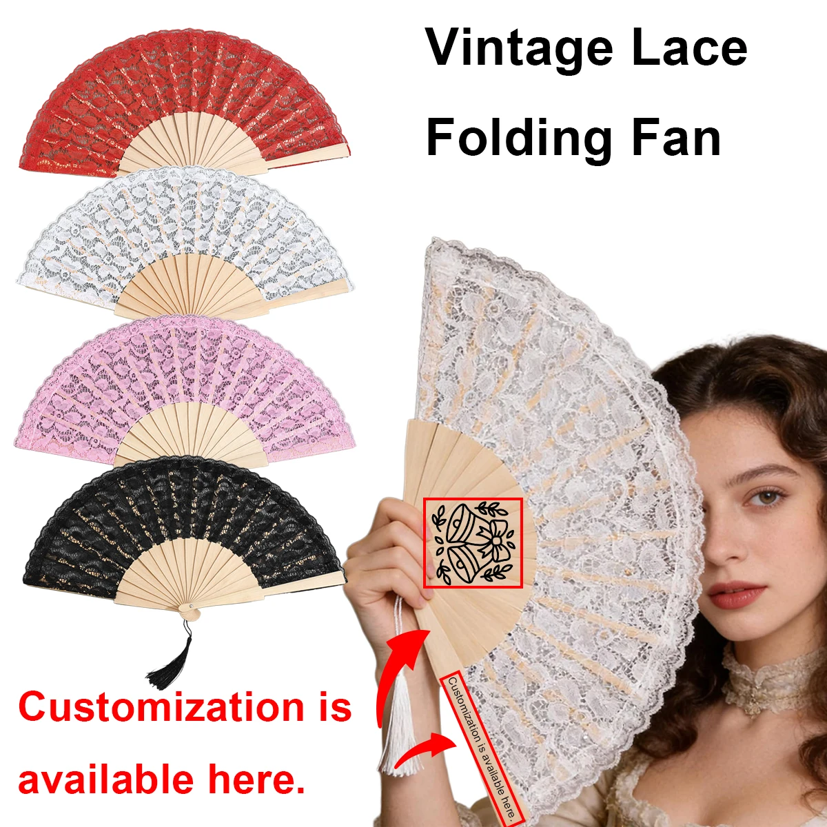 1pc Foldable Lace Fan with Tassel, Elegant Folding Hand Fan Handheld Handheld Chinese Folding for Women Wedding Decoration Danci
1pc Foldable Lace Fan with Tassel, Elegant Folding Hand Fan Handheld Handheld Chinese Folding for Women Wedding Decoration Danci