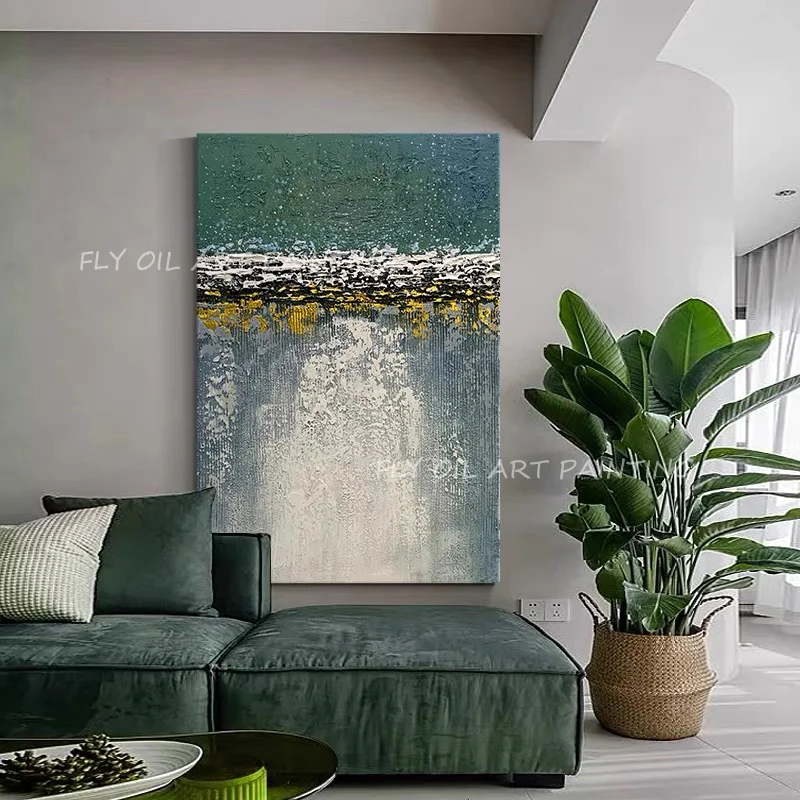 100% Handmade gold foil green abstract thick knife landscape modern large size Oil Painting Porch Aisle For Living Room
100% Handmade gold foil green abstract thick knife landscape modern large size Oil Painting Porch Aisle For Living Room