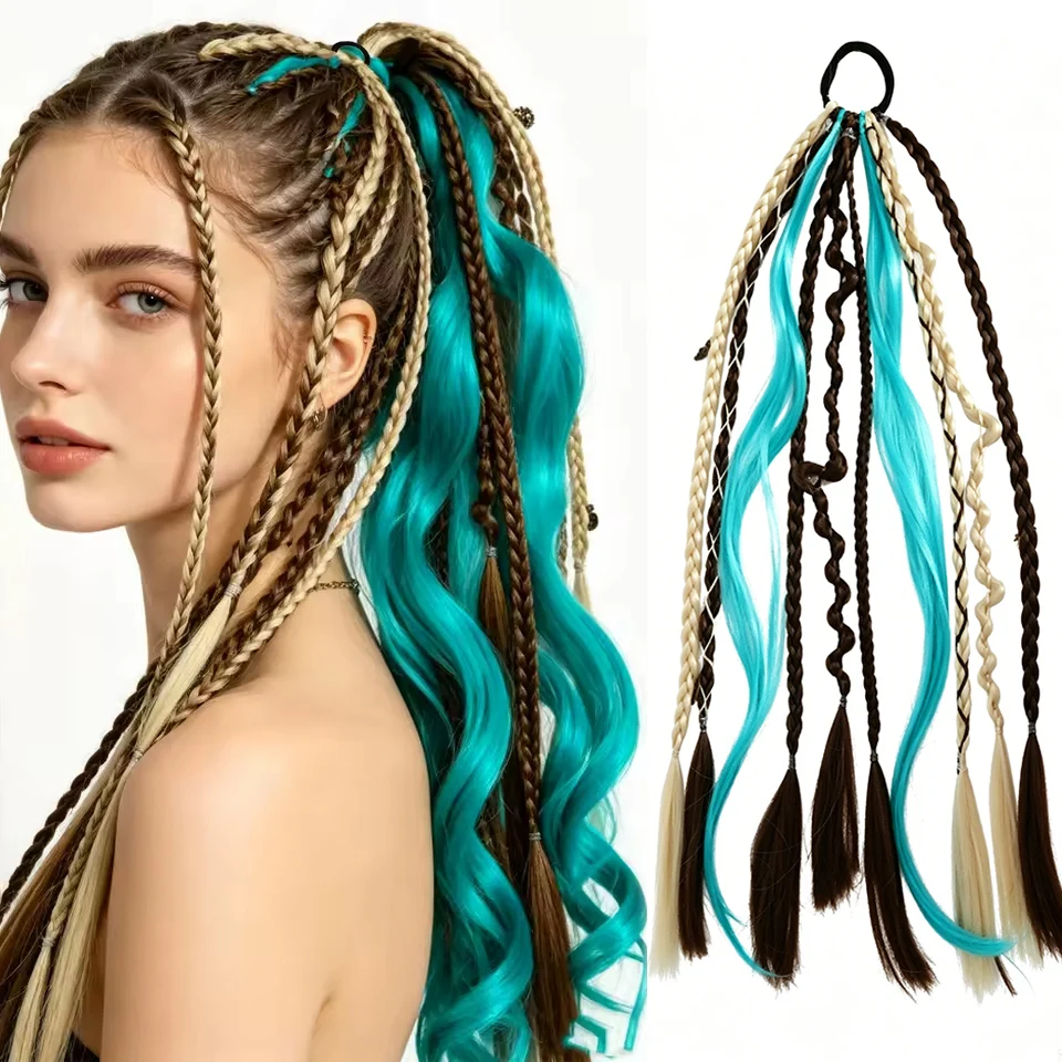 22 Inch Dreadlock Ponytail Hair Extensions Synthetic Boho Locs Braiding Hair Elastic Rubber Band Stretchable Ponytail Hairpiec
22 Inch Dreadlock Ponytail Hair Extensions Synthetic Boho Locs Braiding Hair Elastic Rubber Band Stretchable Ponytail Hairpiec