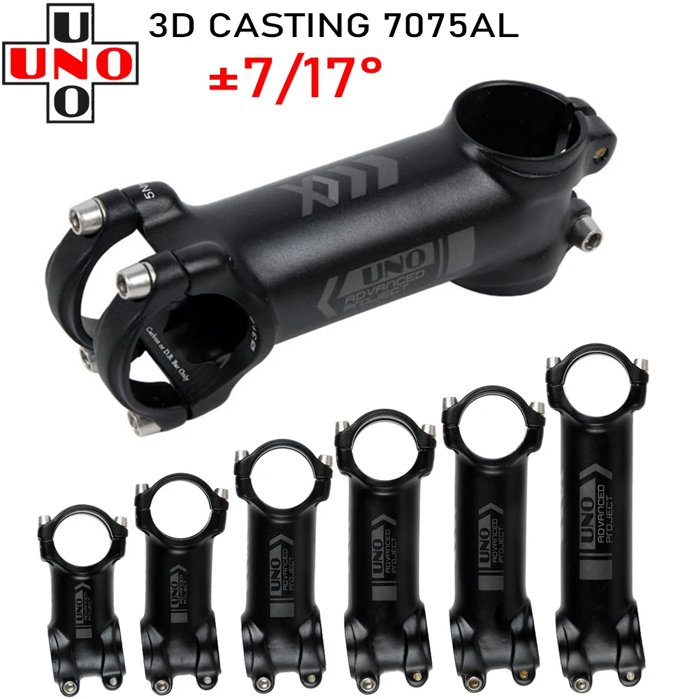UNO 3D Forged Bicycle Stem Aluminum Alloy 7075 MTB Power 7/17 Degree Road Mountain Bike Stem 31.8mm Bike Table 60/70/80/90/100mm
UNO 3D Forged Bicycle Stem Aluminum Alloy 7075 MTB Power 7/17 Degree Road Mountain Bike Stem 31.8mm Bike Table 60/70/80/90/100mm
