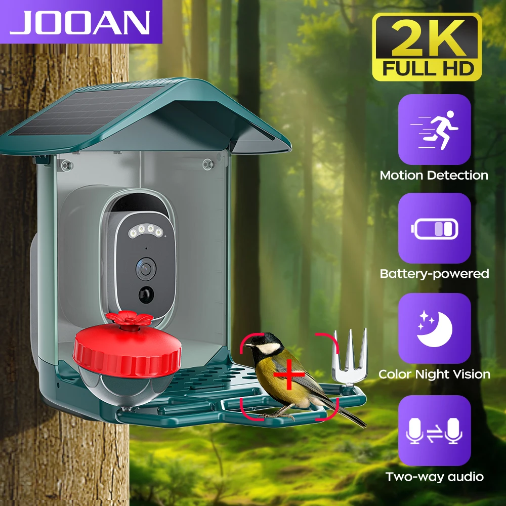 Умная Wi-Fi камера-кормушка для птиц JOOAN 5 МП с ИИ-распознаванием, на солнечной батарее, с низким энергопотреблением, датчиком движения и ночным видением
Умная Wi-Fi камера-кормушка для птиц JOOAN 5 МП с ИИ-распознаванием, на солнечной батарее, с низким энергопотреблением, датчиком движения и ночным видением