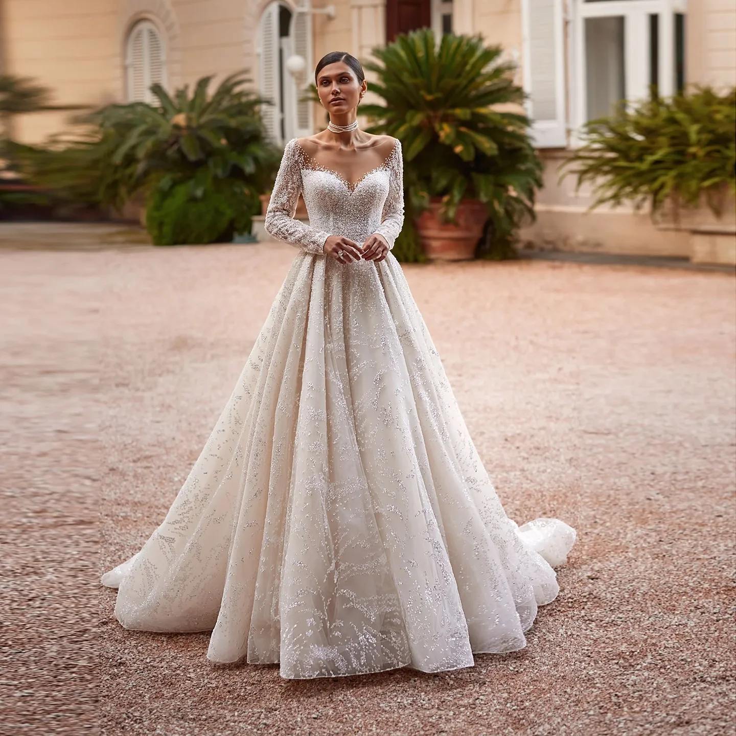 Sharon Said Luxury Long Sleeve Tulle Pearl Wedding Dress 2025 Elegant Long Sleeve Off White Princess Bride Gown SW502 Customized
Sharon Said Luxury Long Sleeve Tulle Pearl Wedding Dress 2025 Elegant Long Sleeve Off White Princess Bride Gown SW502 Customized