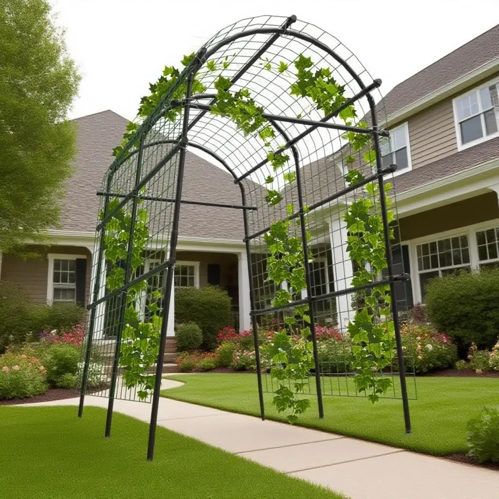 7.5FT Extra Tall Garden Arch Trellis, Polyethylene-Coated Stainless Steel Outdoor Plant Support for Climbing Flowers, Vegetables, Cucumbers, Vines | Heavy-Duty Pergola Arbor for Wedding, Party, Garden
7.5FT Extra Tall Garden Arch Trellis, Polyethylene-Coated Stainless Steel Outdoor Plant Support for Climbing Flowers, Vegetables, Cucumbers, Vines | Heavy-Duty Pergola Arbor for Wedding, Party, Garden
