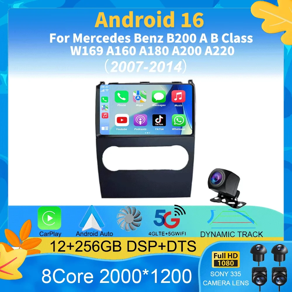 Android 16 GPS Car radio Multimedia Head unit For Mercedes Benz B200 A B Class W169 A160 A180 A200 A220 2009-2012 BT Radio 4G
Android 16 GPS Car radio Multimedia Head unit For Mercedes Benz B200 A B Class W169 A160 A180 A200 A220 2009-2012 BT Radio 4G