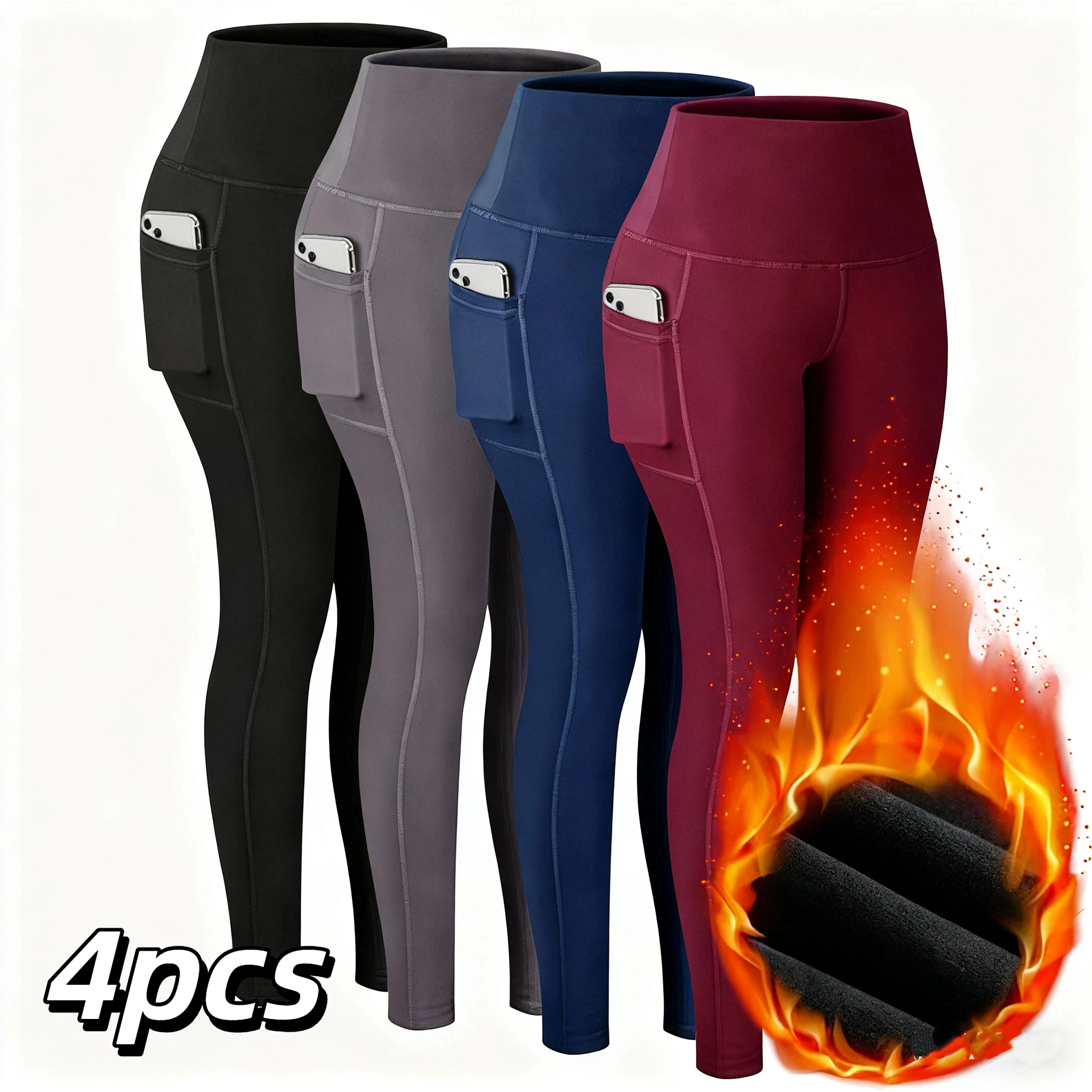 Женские длинные брюки из 4 предметов с тонкими флисовыми карманами, женские узкие брюки с высокой талией, повседневные и универсальные
Женские длинные брюки из 4 предметов с тонкими флисовыми карманами, женские узкие брюки с высокой талией, повседневные и универсальные