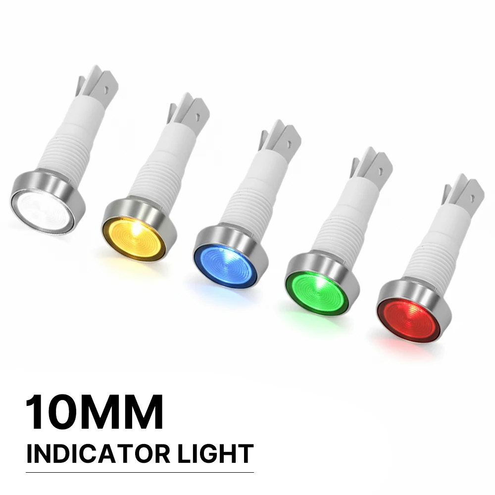 FILN 10/25PCS 10mm IP67 Waterproof Indicator Lights LED Pilot Warning Lamp 2-Pin 12V-24V for Customizing Car Boat Control Panels
FILN 10/25PCS 10mm IP67 Waterproof Indicator Lights LED Pilot Warning Lamp 2-Pin 12V-24V for Customizing Car Boat Control Panels