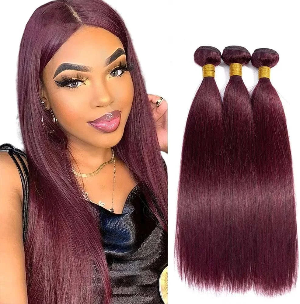 28 32 Inch #99j Burgundy Straight Bundles Human Hair Brazilian Virgin Hair Weaving Bundle Deals For Extensions Red Color Bundles
28 32 Inch #99j Burgundy Straight Bundles Human Hair Brazilian Virgin Hair Weaving Bundle Deals For Extensions Red Color Bundles