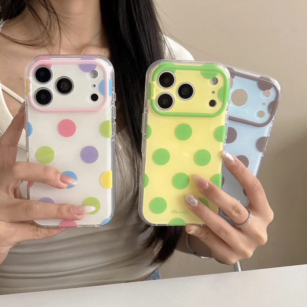 New Korea INS Cute Macaron Color Polka Dot Phone Case for iPhone 17 Pro Max 16 Max 16 15 Pro Fashion Shockproof Protective Case
New Korea INS Cute Macaron Color Polka Dot Phone Case for iPhone 17 Pro Max 16 Max 16 15 Pro Fashion Shockproof Protective Case