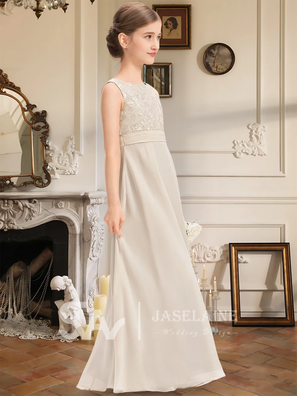A Elegant Junior Bridesmaid Dress Lace Scoop Chiffon A Line Floor Length Flower Girl Dress Girls Formal Wedding Party Dresses
A Elegant Junior Bridesmaid Dress Lace Scoop Chiffon A Line Floor Length Flower Girl Dress Girls Formal Wedding Party Dresses