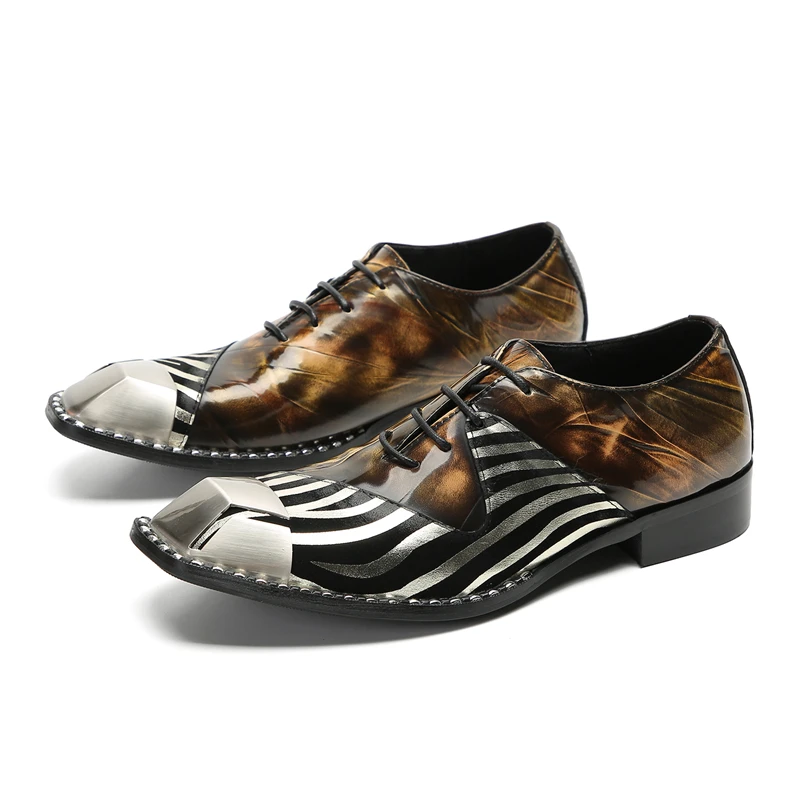 Brown Gradient Patent Leather Lace Up Brogues Silver Square Toe Party Wear Footwear Comfort Stitching Trendy Men's Derby Shoes
Brown Gradient Patent Leather Lace Up Brogues Silver Square Toe Party Wear Footwear Comfort Stitching Trendy Men's Derby Shoes