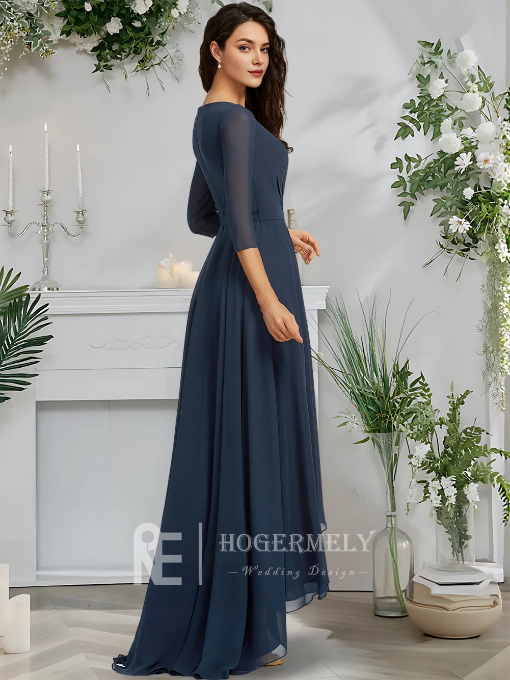 B Dark Navy Elegant A-Line V-Neck Asymmetrical Chiffon Bridesmaid Dresses 2025 With Pleated Wedding Party Guest Evening Dresses
B Dark Navy Elegant A-Line V-Neck Asymmetrical Chiffon Bridesmaid Dresses 2025 With Pleated Wedding Party Guest Evening Dresses