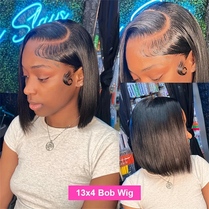 16Inch Straight Human Hair 13x4 Lace Front Bob Wigs Pre Plucked 4x4 Lace Closure Wigs for Women 250% Density Straight Human Hair Natural Color Bob Wig
16Inch Straight Human Hair 13x4 Lace Front Bob Wigs Pre Plucked 4x4 Lace Closure Wigs for Women 250% Density Straight Human Hair Natural Color Bob Wig