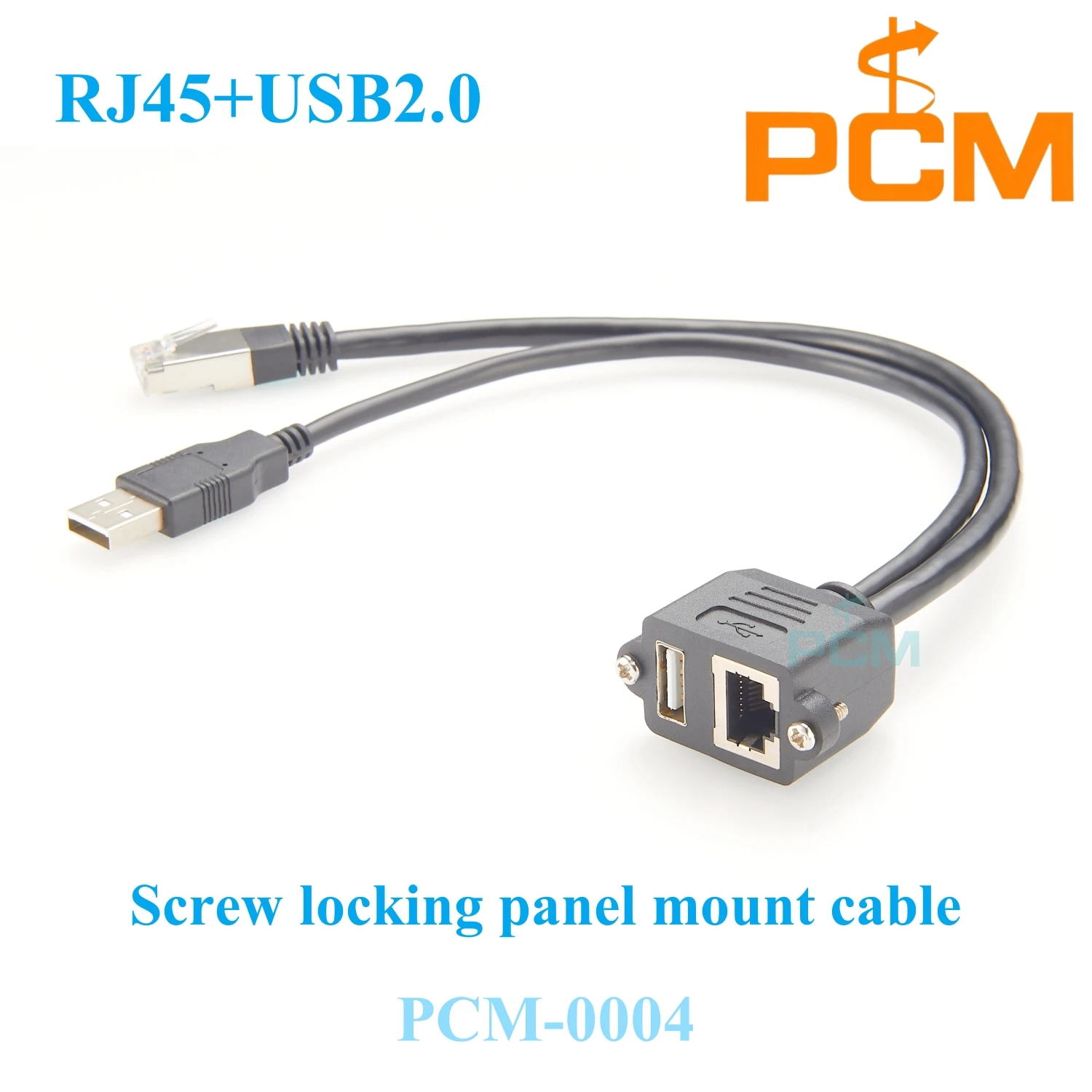 Panel Mount USB2.0 and RJ45 Cable with screw lock, USB + RJ45 dual female port in a Faceplate stackable cable
Panel Mount USB2.0 and RJ45 Cable with screw lock, USB + RJ45 dual female port in a Faceplate stackable cable