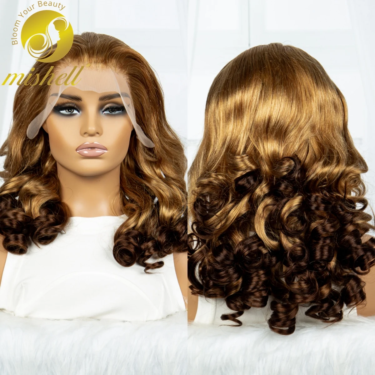 300% Density Highlight Ombre 18 Inch Bouncy Curly Human Hair Wigs 13x4 Transparent Lace Wigs Brazilian Human Hair Wigs for Women
300% Density Highlight Ombre 18 Inch Bouncy Curly Human Hair Wigs 13x4 Transparent Lace Wigs Brazilian Human Hair Wigs for Women