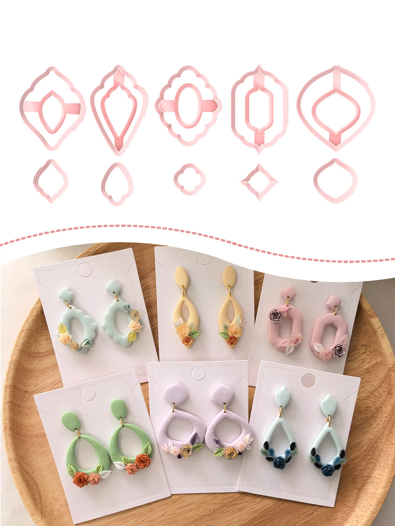 6Pcs Soft Pottery Earrings Polymer Clay Cutter Hollow Geometric Pattern Mold DIY Ceramic Earrings Jewelry Pendants Clay Tools
6Pcs Soft Pottery Earrings Polymer Clay Cutter Hollow Geometric Pattern Mold DIY Ceramic Earrings Jewelry Pendants Clay Tools