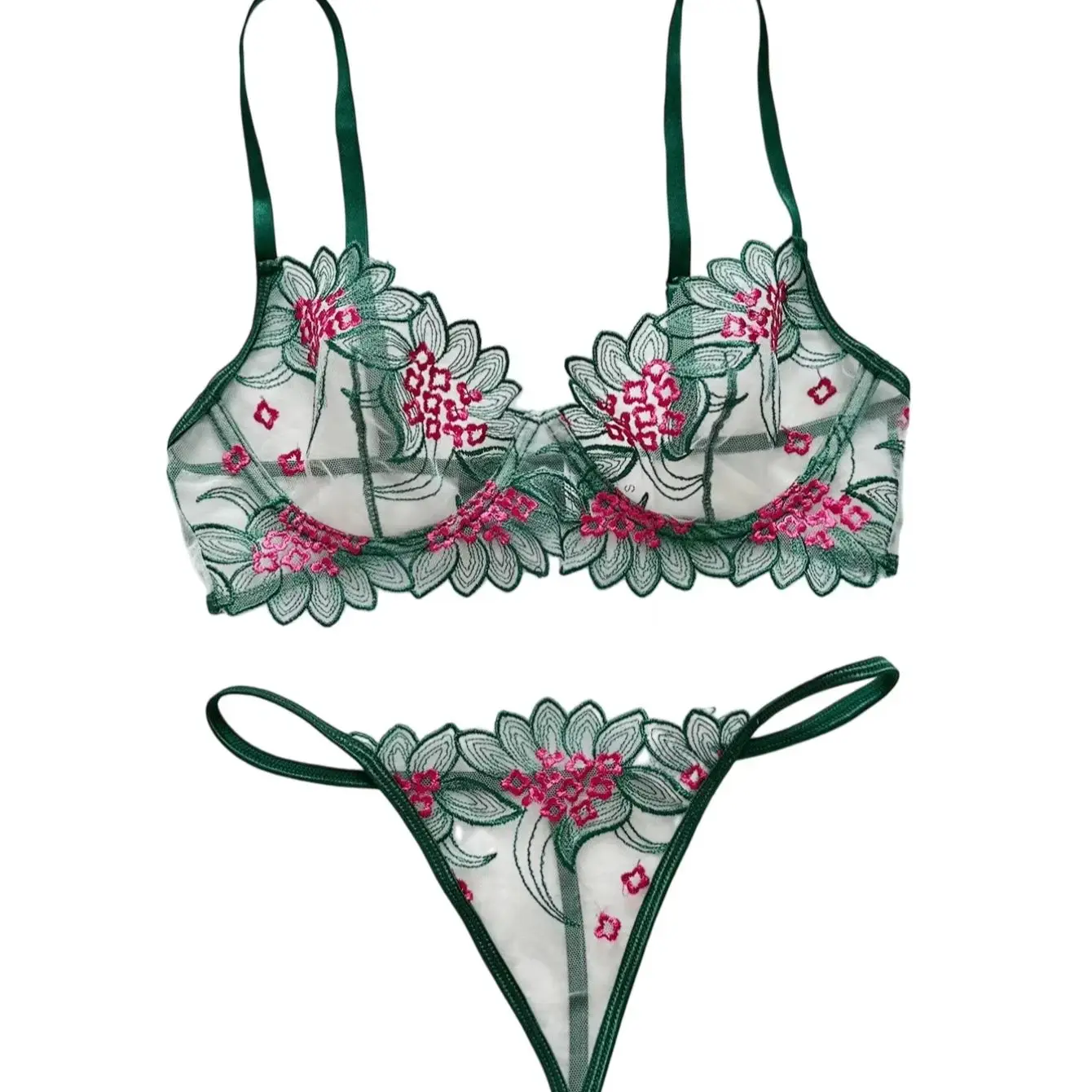 Комплект из 2 предметов: сексуальное микро-белье-стринги во французском стиле с цветочной вышивкой и прозрачной сеткой, идеально подходит для романтических свиданий и праздников.
Комплект из 2 предметов: сексуальное микро-белье-стринги во французском стиле с цветочной вышивкой и прозрачной сеткой, идеально подходит для романтических свиданий и праздников.