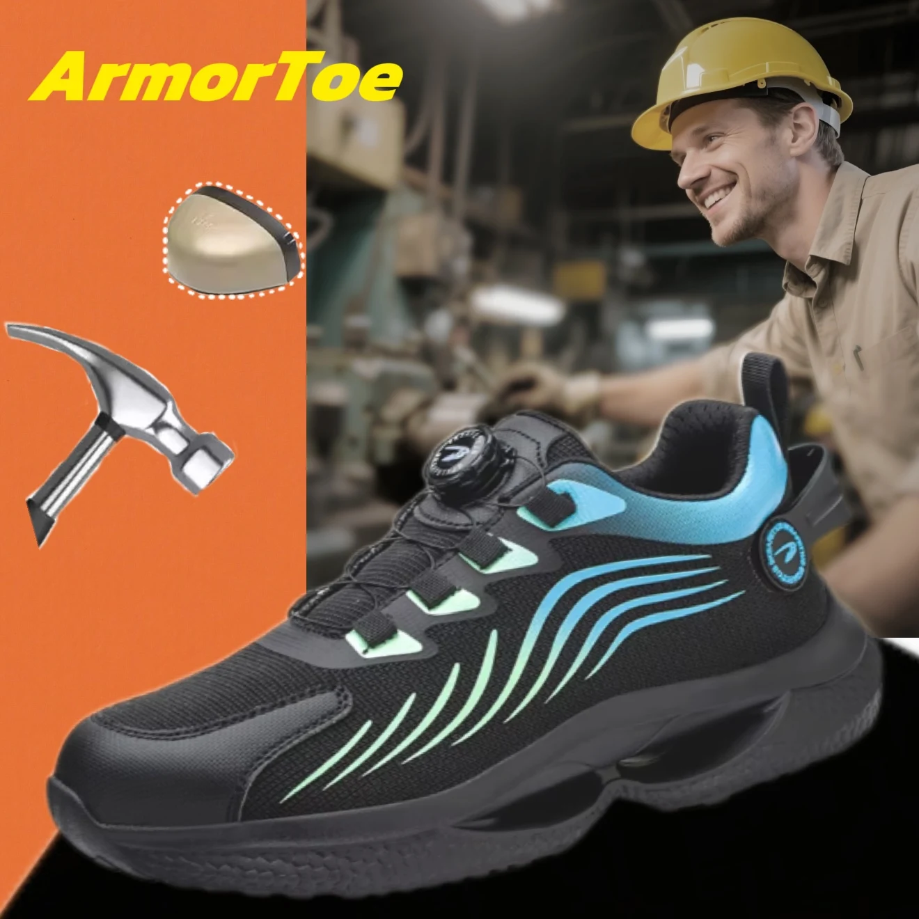 ArmorToe Steel Head Four Seasons Models Rotary Buckle Safety Shoes Anti-smash Wear-resistant Work Shoes Comfortable #Armor2763
ArmorToe Steel Head Four Seasons Models Rotary Buckle Safety Shoes Anti-smash Wear-resistant Work Shoes Comfortable #Armor2763