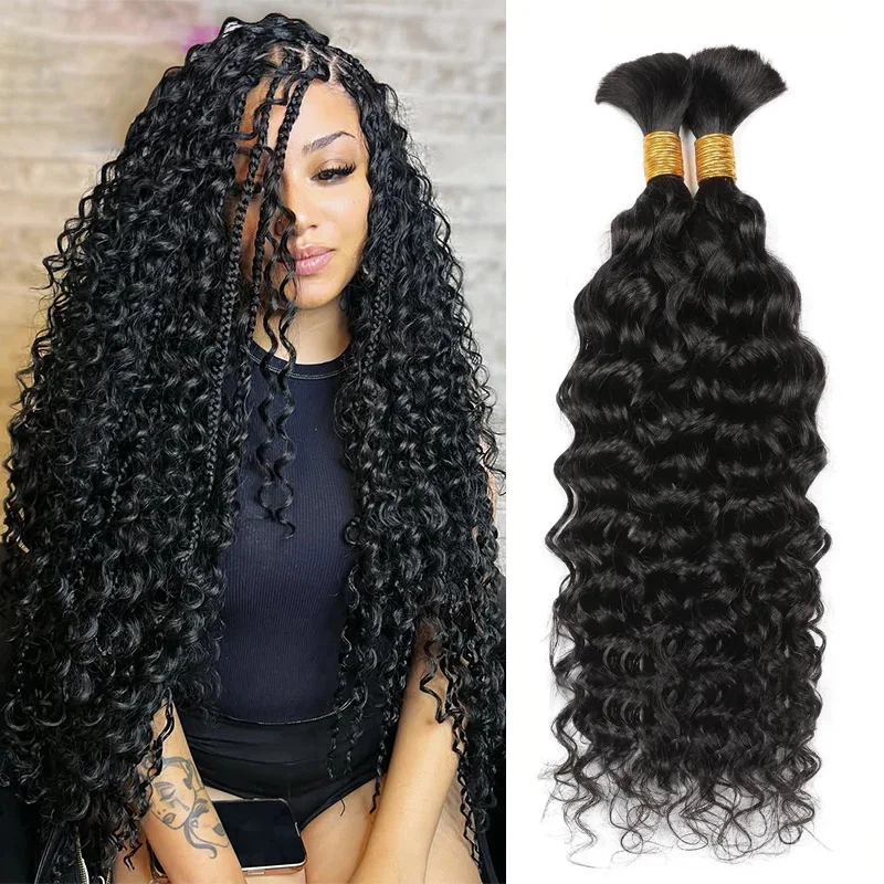 100% Unprocessed Raw Human Hair Bulk Hair For Boho Braid Deep Wave Braiding Human Hair Natural Color Curly Human Hair Extensions
100% Unprocessed Raw Human Hair Bulk Hair For Boho Braid Deep Wave Braiding Human Hair Natural Color Curly Human Hair Extensions