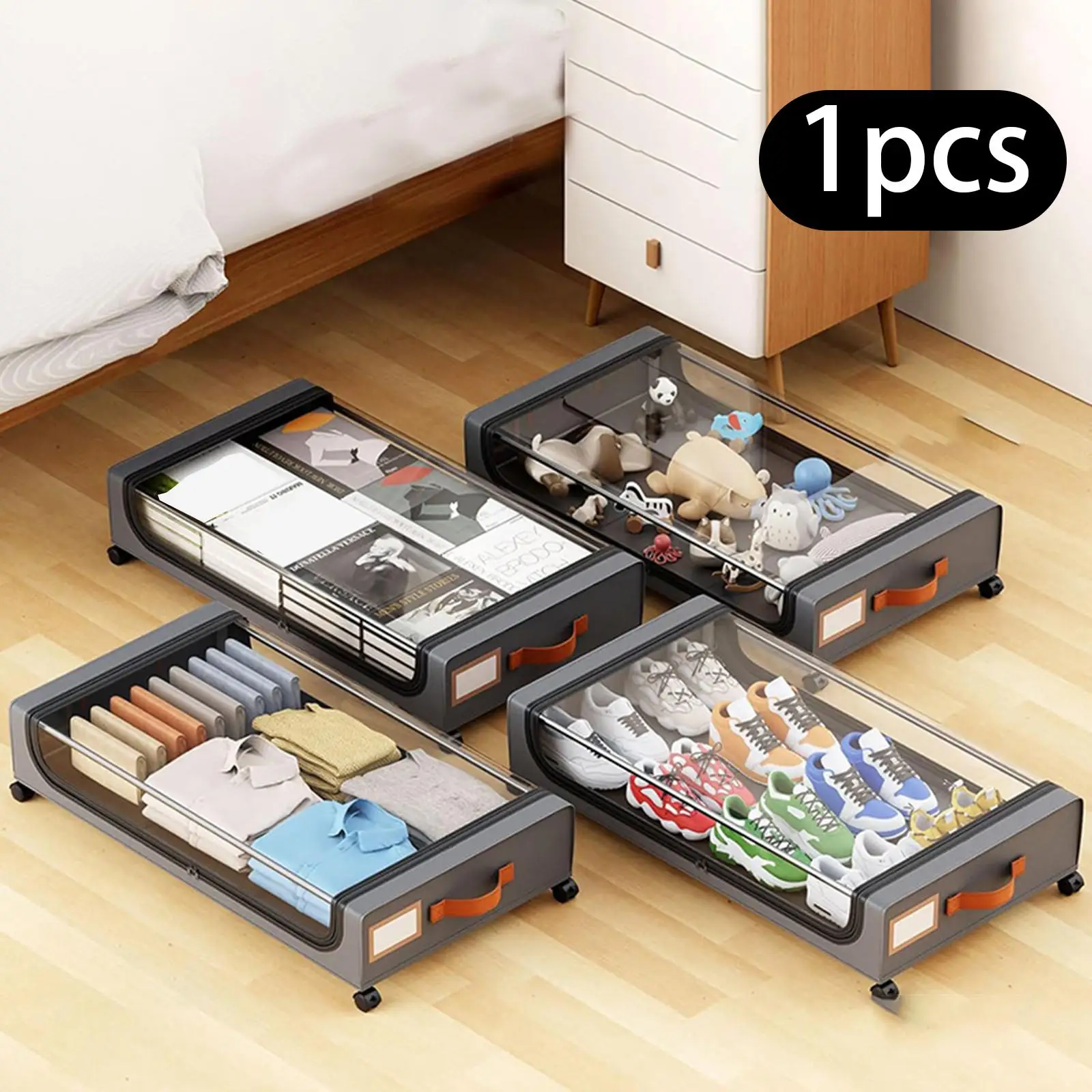 1Pc Under Bed Rolling Storage Box with Wheels Clothes Organizer Bin Container Drawer for Dorm Home Bedroom Shoes Clothes Towel
1Pc Under Bed Rolling Storage Box with Wheels Clothes Organizer Bin Container Drawer for Dorm Home Bedroom Shoes Clothes Towel
