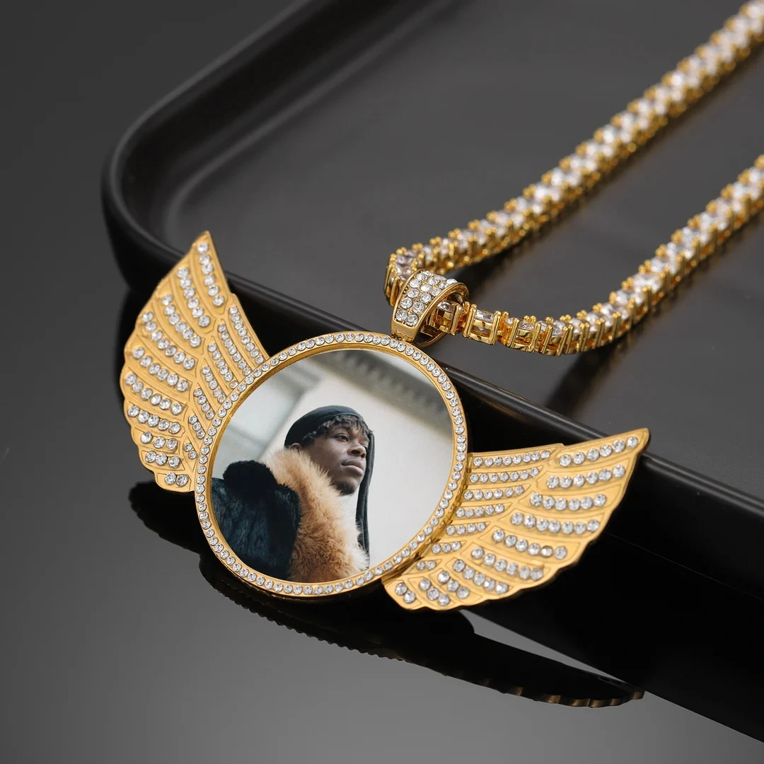 Custom Iced Out Angel Photo Pendant Necklace Tennis Chain Personalized Diamond Family Pet Photo Charm Fashion Hip Hop Jewelry
Custom Iced Out Angel Photo Pendant Necklace Tennis Chain Personalized Diamond Family Pet Photo Charm Fashion Hip Hop Jewelry