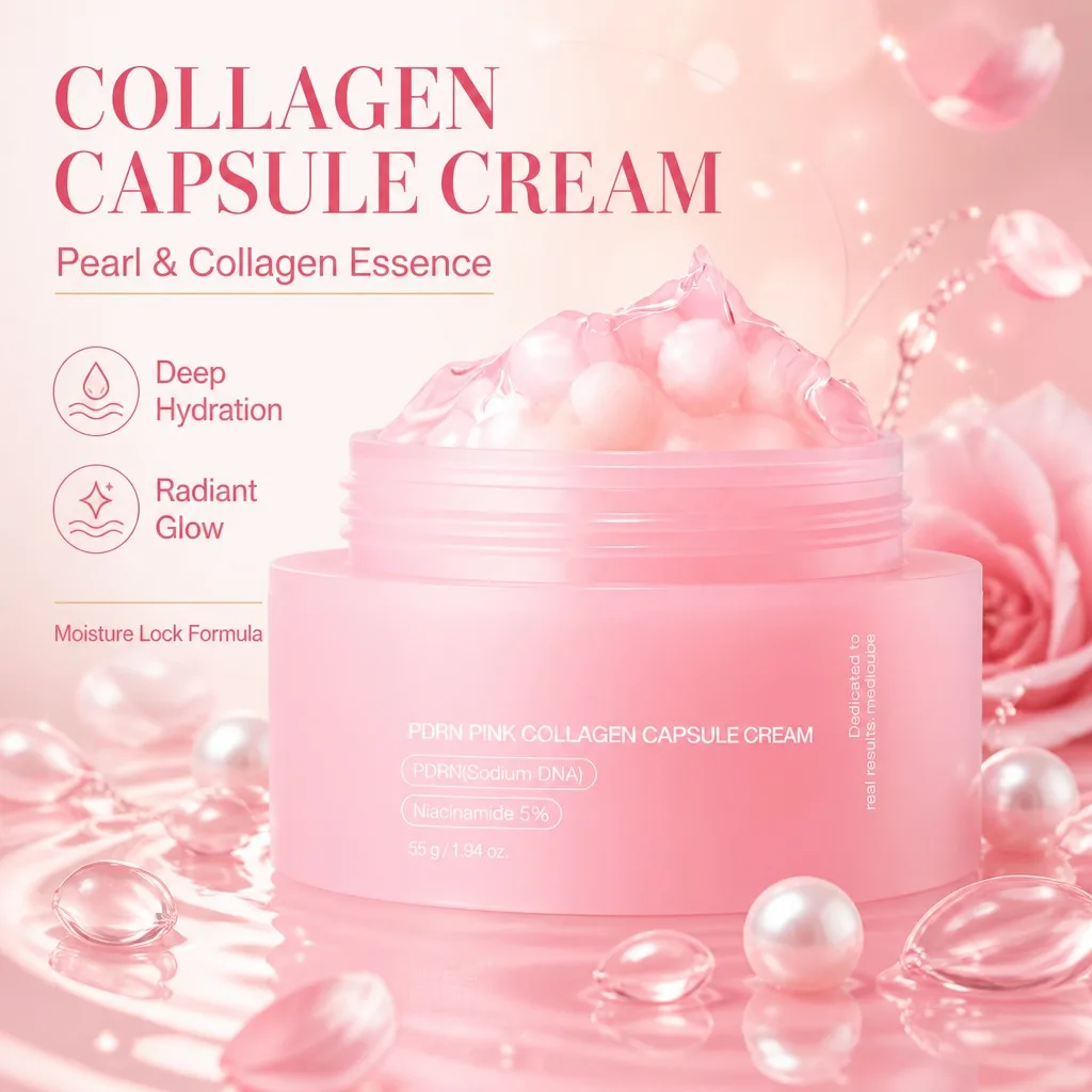 Collagen Capsule Face Cream Niacinamide Facial Moisturizing Light Cream Moisturizing Brightening and Moisturizing Skin Care
Collagen Capsule Face Cream Niacinamide Facial Moisturizing Light Cream Moisturizing Brightening and Moisturizing Skin Care