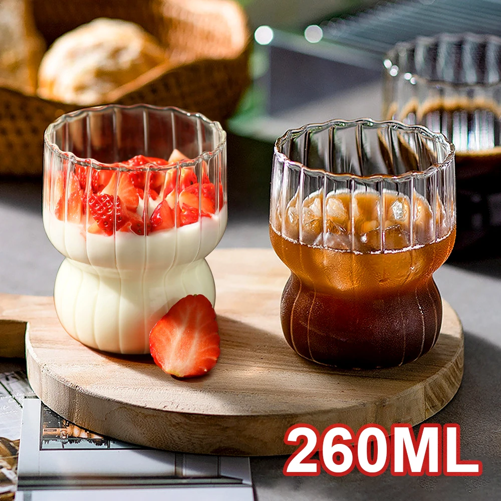 260ML Transparent Glass Water Cup Heat-resistant Breakfast Milk Ice Cream Teacup Coffee Mug for Kitchen Drinking Utensil
260ML Transparent Glass Water Cup Heat-resistant Breakfast Milk Ice Cream Teacup Coffee Mug for Kitchen Drinking Utensil