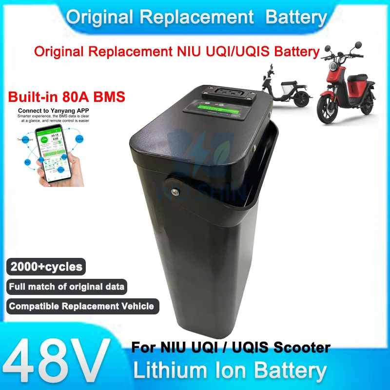 48V 26Ah 32Ah Lithium Ion Battery Pack 21700 Battery Cell with Smart BMS For NIU UQI UQI+Series Scooter Motorcycle with Charger
48V 26Ah 32Ah Lithium Ion Battery Pack 21700 Battery Cell with Smart BMS For NIU UQI UQI+Series Scooter Motorcycle with Charger