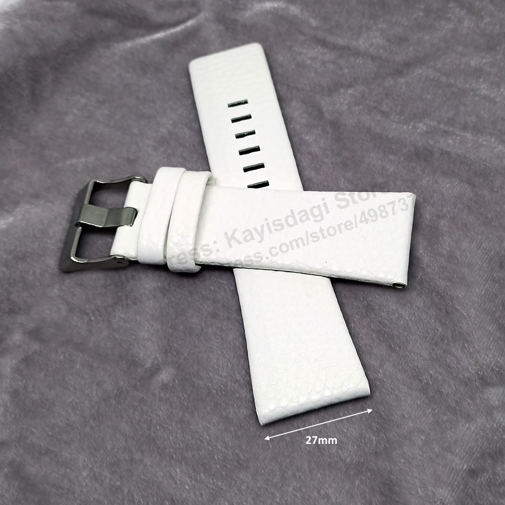 Fits/For Diesel DZ1405 , DZ1476 Master Chief - DZ1451 Time 3 hands - 27mm White Genuine Leather Watch Band Strap Belt
Fits/For Diesel DZ1405 , DZ1476 Master Chief - DZ1451 Time 3 hands - 27mm White Genuine Leather Watch Band Strap Belt