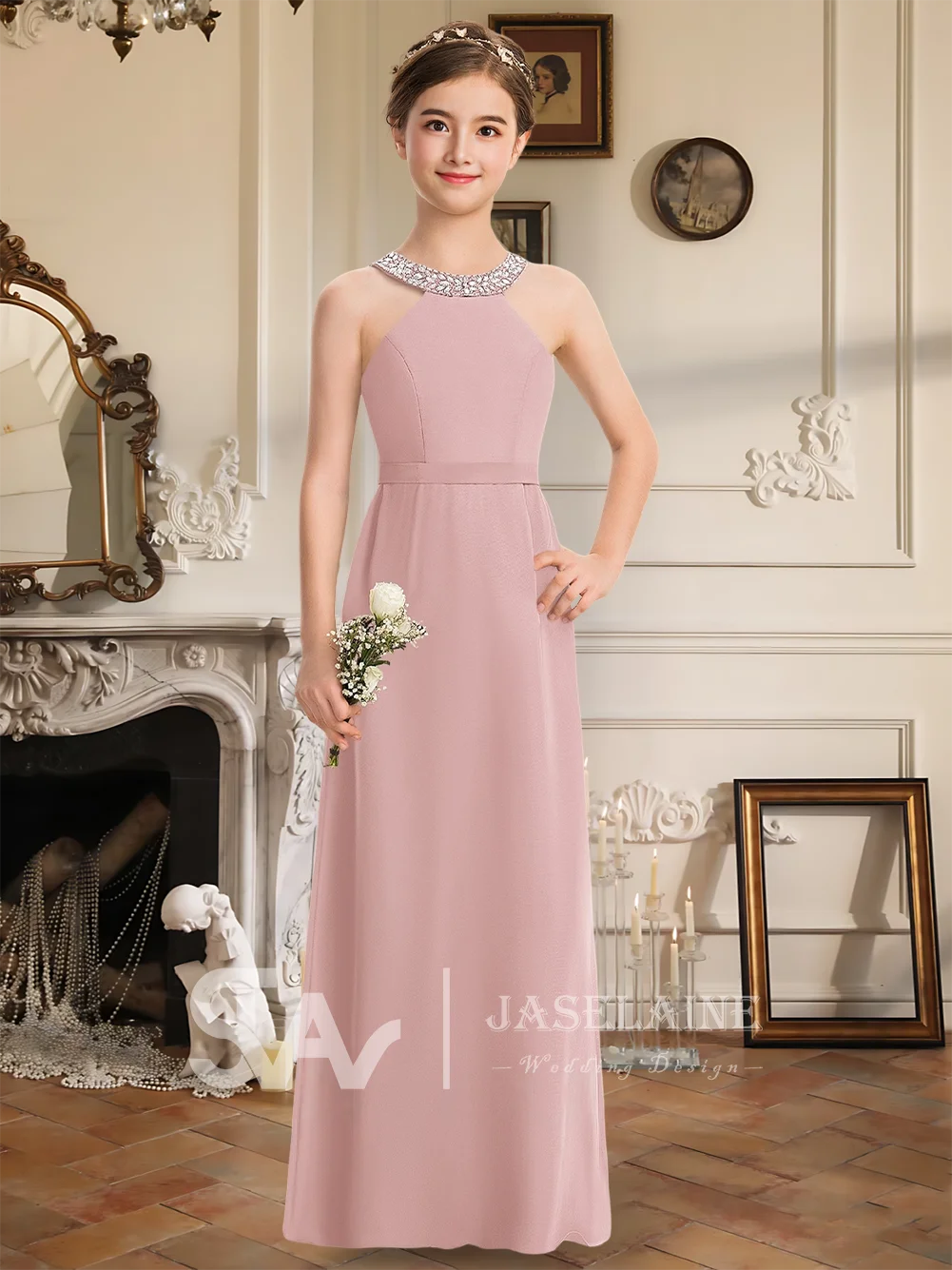 DF Kids Chiffon A-Line Halter Junior Bridesmaid Dress Floor-Length Beading Bow Flower Girl Dress Formal Wedding Special Occasion
DF Kids Chiffon A-Line Halter Junior Bridesmaid Dress Floor-Length Beading Bow Flower Girl Dress Formal Wedding Special Occasion