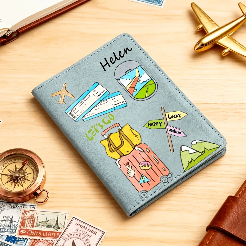 A Custom Name and Text Airplane Logo Passport Holder, Wallet for Men and Women, Synthetic Leather Cardholder Passport Case
A Custom Name and Text Airplane Logo Passport Holder, Wallet for Men and Women, Synthetic Leather Cardholder Passport Case