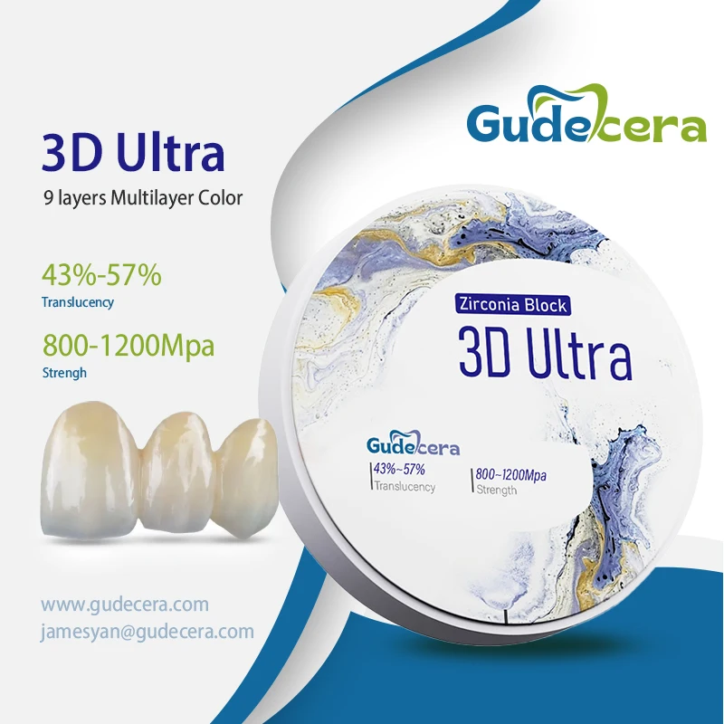 Dental Cad Cam A1/A2/A3 Color Multilayer 98mm 3D Zirconia Block Dental lab zirconia block materials For Aesthetic Restoration 
Dental Cad Cam A1/A2/A3 Color Multilayer 98mm 3D Zirconia Block Dental lab zirconia block materials For Aesthetic Restoration