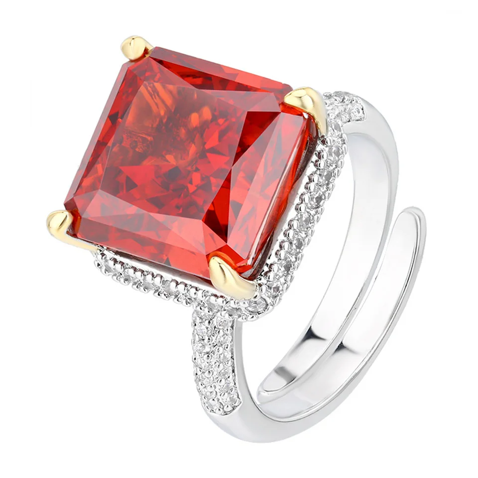 Classic Square Stainless Steel Rings For Women Crystal High Carbon Diamond Ice Flower Square Diamond Light Luxury Women's Ring
Classic Square Stainless Steel Rings For Women Crystal High Carbon Diamond Ice Flower Square Diamond Light Luxury Women's Ring